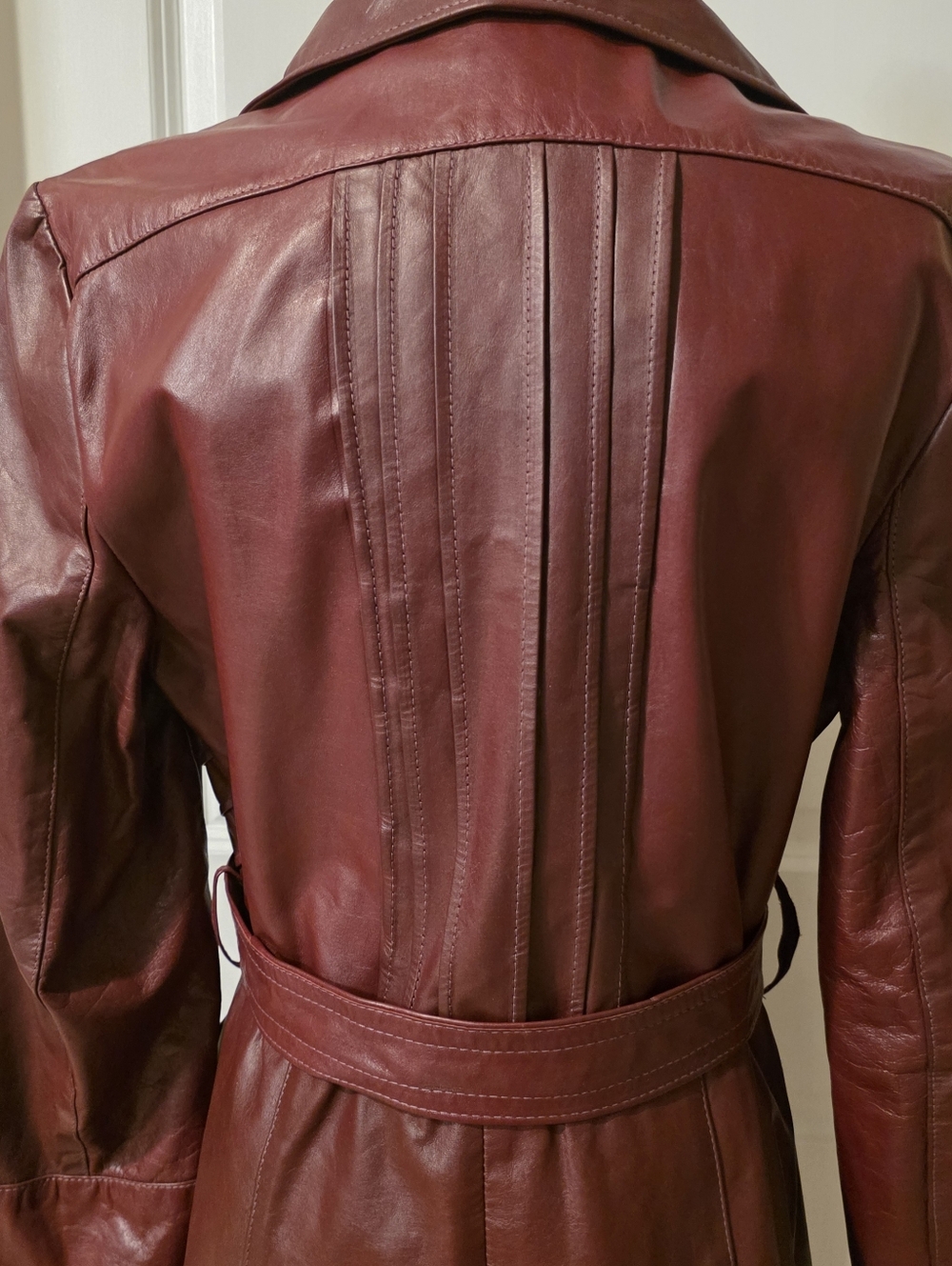 Stunning Leather Coat Trench Size Small - Picture 11 of 15